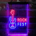 ADVPRO Rock Fest Guitar Room  Dual Color LED Neon Sign st6-i4088 - Red & Blue