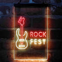ADVPRO Rock Fest Guitar Room  Dual Color LED Neon Sign st6-i4088 - Red & Yellow