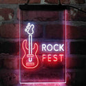 ADVPRO Rock Fest Guitar Room  Dual Color LED Neon Sign st6-i4088 - White & Red