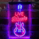 ADVPRO Live Music Electronic Guitar Lounge  Dual Color LED Neon Sign st6-i4089 - Blue & Red