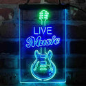 ADVPRO Live Music Electronic Guitar Lounge  Dual Color LED Neon Sign st6-i4089 - Green & Blue