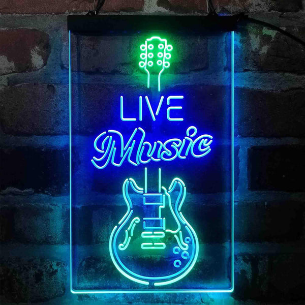ADVPRO Live Music Electronic Guitar Lounge  Dual Color LED Neon Sign st6-i4089 - Green & Blue