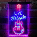 ADVPRO Live Music Electronic Guitar Lounge  Dual Color LED Neon Sign st6-i4089 - Red & Blue