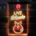 ADVPRO Live Music Electronic Guitar Lounge  Dual Color LED Neon Sign st6-i4089 - Red & Yellow