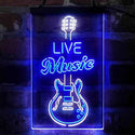 ADVPRO Live Music Electronic Guitar Lounge  Dual Color LED Neon Sign st6-i4089 - White & Blue
