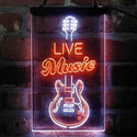 ADVPRO Live Music Electronic Guitar Lounge  Dual Color LED Neon Sign st6-i4089 - White & Orange