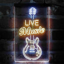 ADVPRO Live Music Electronic Guitar Lounge  Dual Color LED Neon Sign st6-i4089 - White & Yellow