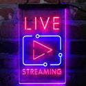 ADVPRO Live Streaming TV Film  Dual Color LED Neon Sign st6-i4090 - Blue & Red