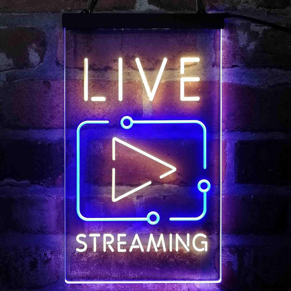 ADVPRO Live Streaming TV Film  Dual Color LED Neon Sign st6-i4090 - Blue & Yellow