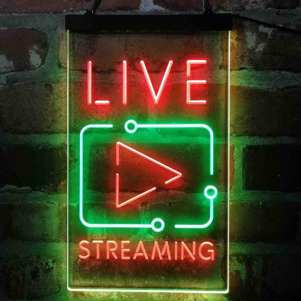 ADVPRO Live Streaming TV Film  Dual Color LED Neon Sign st6-i4090 - Green & Red