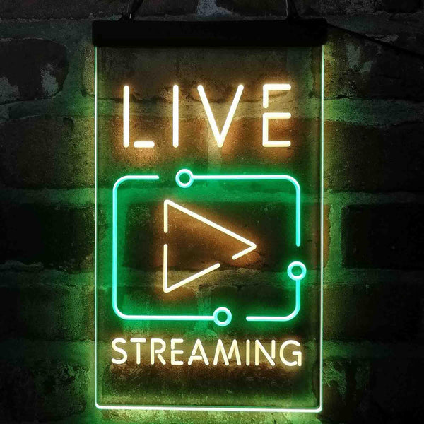 ADVPRO Live Streaming TV Film  Dual Color LED Neon Sign st6-i4090 - Green & Yellow