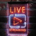 ADVPRO Live Streaming TV Film  Dual Color LED Neon Sign st6-i4090 - White & Orange