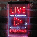 ADVPRO Live Streaming TV Film  Dual Color LED Neon Sign st6-i4090 - White & Red