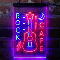 ADVPRO Rock Cafe Night Guitar Performance  Dual Color LED Neon Sign st6-i4092 - Blue & Red