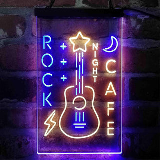 ADVPRO Rock Cafe Night Guitar Performance  Dual Color LED Neon Sign st6-i4092 - Blue & Yellow