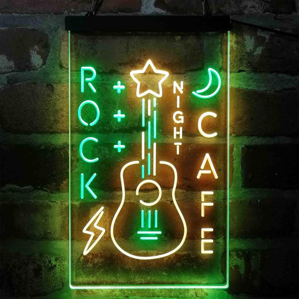 ADVPRO Rock Cafe Night Guitar Performance  Dual Color LED Neon Sign st6-i4092 - Green & Yellow