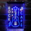 ADVPRO Rock Cafe Night Guitar Performance  Dual Color LED Neon Sign st6-i4092 - White & Blue