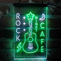 ADVPRO Rock Cafe Night Guitar Performance  Dual Color LED Neon Sign st6-i4092 - White & Green