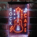 ADVPRO Rock Cafe Night Guitar Performance  Dual Color LED Neon Sign st6-i4092 - White & Orange