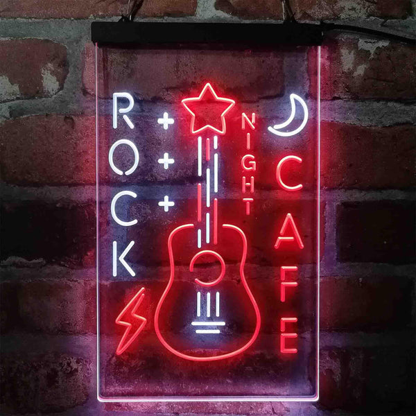 ADVPRO Rock Cafe Night Guitar Performance  Dual Color LED Neon Sign st6-i4092 - White & Red