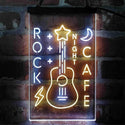 ADVPRO Rock Cafe Night Guitar Performance  Dual Color LED Neon Sign st6-i4092 - White & Yellow