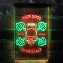 ADVPRO No Pain No Gain I Look Good in Muscles Weight Train Gym Fitness  Dual Color LED Neon Sign st6-i4093 - Green & Red