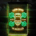 ADVPRO No Pain No Gain I Look Good in Muscles Weight Train Gym Fitness  Dual Color LED Neon Sign st6-i4093 - Green & Yellow