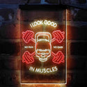 ADVPRO No Pain No Gain I Look Good in Muscles Weight Train Gym Fitness  Dual Color LED Neon Sign st6-i4093 - Red & Yellow