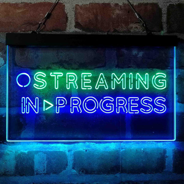 ADVPRO Streaming in Progress Display Dual Color LED Neon Sign st6-i4096 - Green & Blue