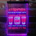 ADVPRO Humor Be Patient with Your Bar Tender  Dual Color LED Neon Sign st6-i4098 - Blue & Red