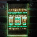 ADVPRO Humor Be Patient with Your Bar Tender  Dual Color LED Neon Sign st6-i4098 - Green & Yellow