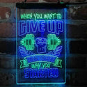 ADVPRO Remember Why You Started Fitness Gym Club Center  Dual Color LED Neon Sign st6-i4100 - Green & Blue