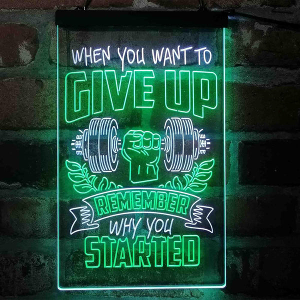 ADVPRO Remember Why You Started Fitness Gym Club Center  Dual Color LED Neon Sign st6-i4100 - White & Green