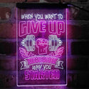 ADVPRO Remember Why You Started Fitness Gym Club Center  Dual Color LED Neon Sign st6-i4100 - White & Purple