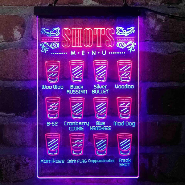 ADVPRO Shots Menu Bar Tender Display  Dual Color LED Neon Sign st6-i4101 - Blue & Red