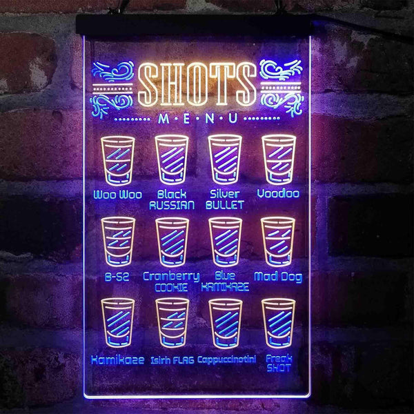 ADVPRO Shots Menu Bar Tender Display  Dual Color LED Neon Sign st6-i4101 - Blue & Yellow