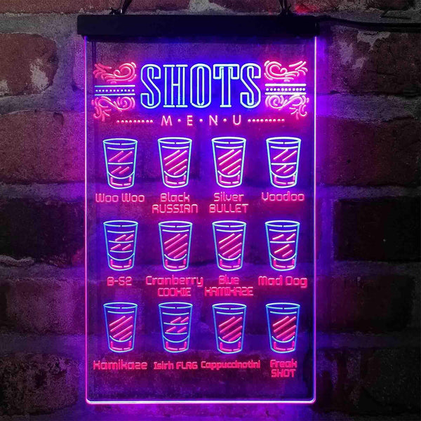 ADVPRO Shots Menu Bar Tender Display  Dual Color LED Neon Sign st6-i4101 - Red & Blue