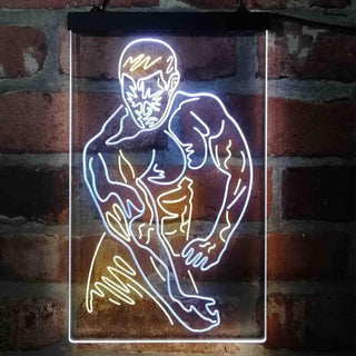 ADVPRO Work for It Muscle Strong Man Fitness Club Display  Dual Color LED Neon Sign st6-i4104 - White & Yellow