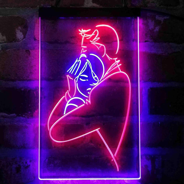 ADVPRO Romantic Couple Embracing Bedroom Display  Dual Color LED Neon Sign st6-i4108 - Blue & Red