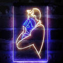 ADVPRO Romantic Couple Embracing Bedroom Display  Dual Color LED Neon Sign st6-i4108 - Blue & Yellow