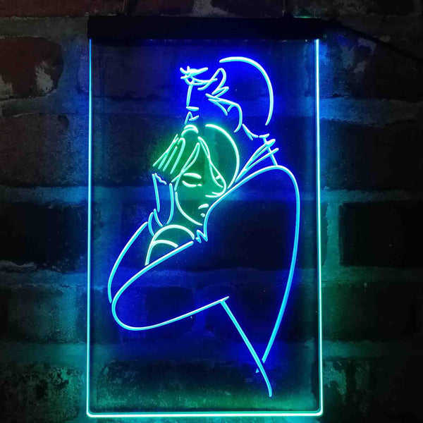 ADVPRO Romantic Couple Embracing Bedroom Display  Dual Color LED Neon Sign st6-i4108 - Green & Blue