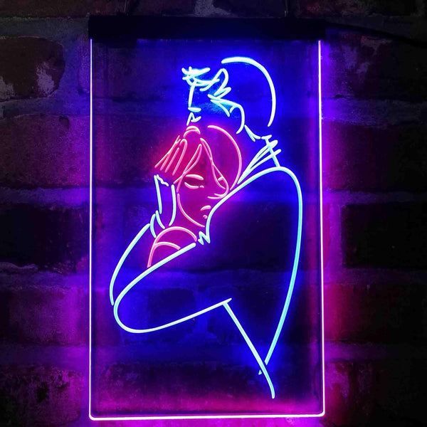 ADVPRO Romantic Couple Embracing Bedroom Display  Dual Color LED Neon Sign st6-i4108 - Red & Blue