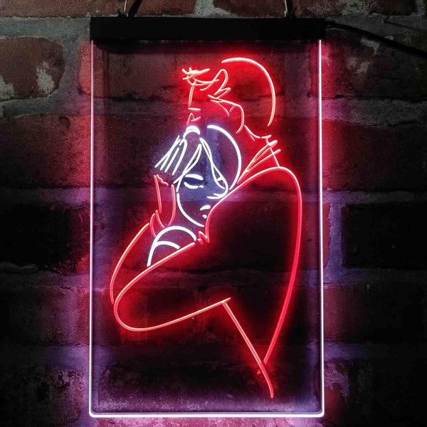 ADVPRO Romantic Couple Embracing Bedroom Display  Dual Color LED Neon Sign st6-i4108 - White & Red