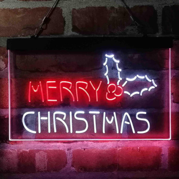 ADVPRO Merry Christmas Pine Cone Dual Color LED Neon Sign st6-i4109 - White & Red