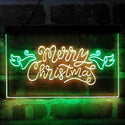 ADVPRO Merry Christmas Wing Dual Color LED Neon Sign st6-i4110 - Green & Yellow