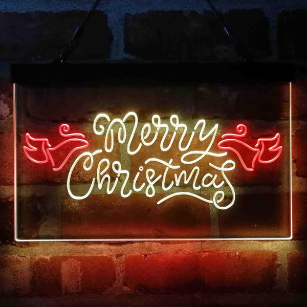 ADVPRO Merry Christmas Wing Dual Color LED Neon Sign st6-i4110 - Red & Yellow