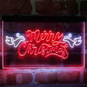 ADVPRO Merry Christmas Wing Dual Color LED Neon Sign st6-i4110 - White & Red