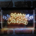 ADVPRO Merry Christmas Wing Dual Color LED Neon Sign st6-i4110 - White & Yellow