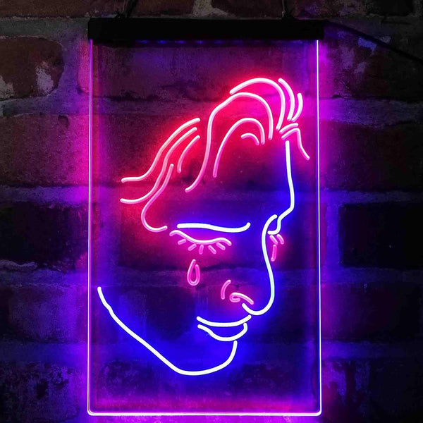 ADVPRO Woman Crying Room Display  Dual Color LED Neon Sign st6-i4111 - Blue & Red