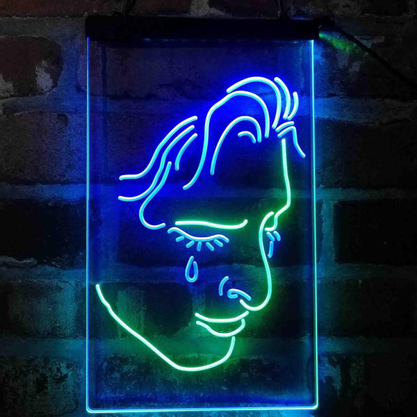 ADVPRO Woman Crying Room Display  Dual Color LED Neon Sign st6-i4111 - Green & Blue